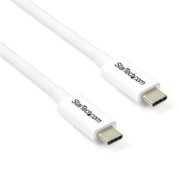 StarTech.com Thunderbolt USB-C kabel 20Gbps Thunderbolt, USB en DisplayPort compatibel 2m wit (TBLT3MM2MW) kopen » Centralpoint