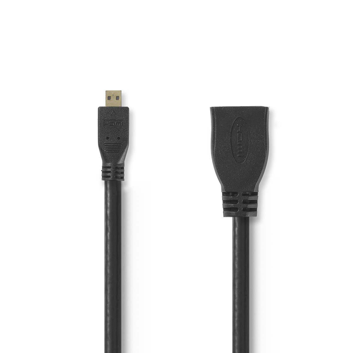 inhoudsopgave koolhydraat Overleving Nedis High Speed HDMI™-kabel met Ethernet, HDMI™-micro-connector - HDMI™  female, 0,2 m, Zwart (CVGP34790BK02) kopen » Centralpoint