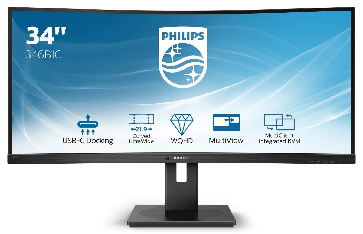Philips LCD UltraWide incurvé avec USB-C (346B1C/00) - Dustin Belgique