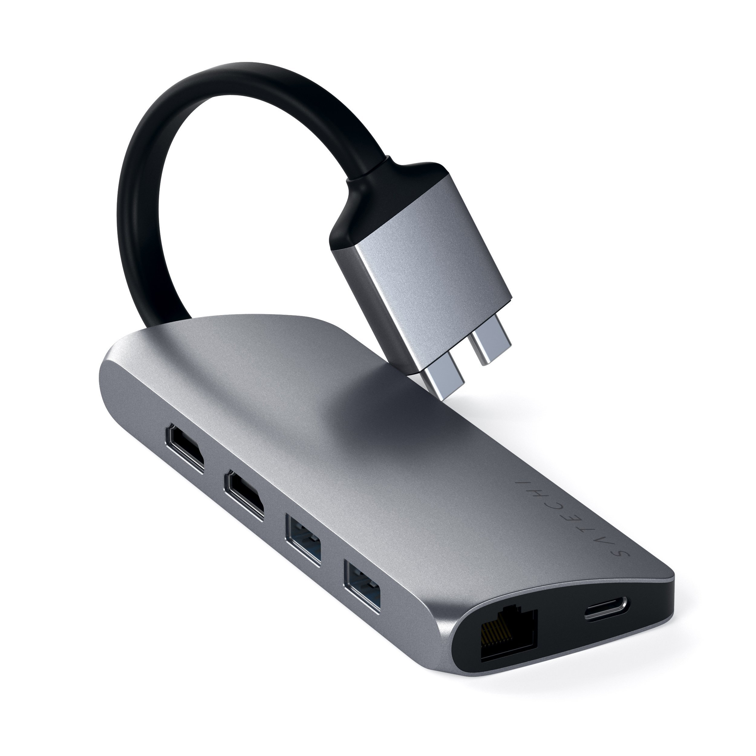 ST-SCMA2M, Satechi USB-C, USB 3.0, 5 Gbps, 60W, 4K HDMI, micro SD/SD, 104  Mb/s, Space Gray, 119 x 27 x 10mm