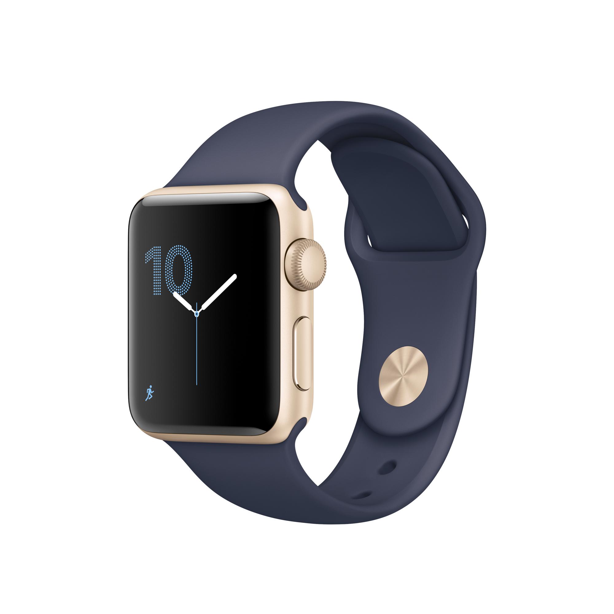 Apple Series 2 Gold Aluminium + Midnight Blue Sportbandje 38mm (MQ132ZD/A)  kopen » Centralpoint