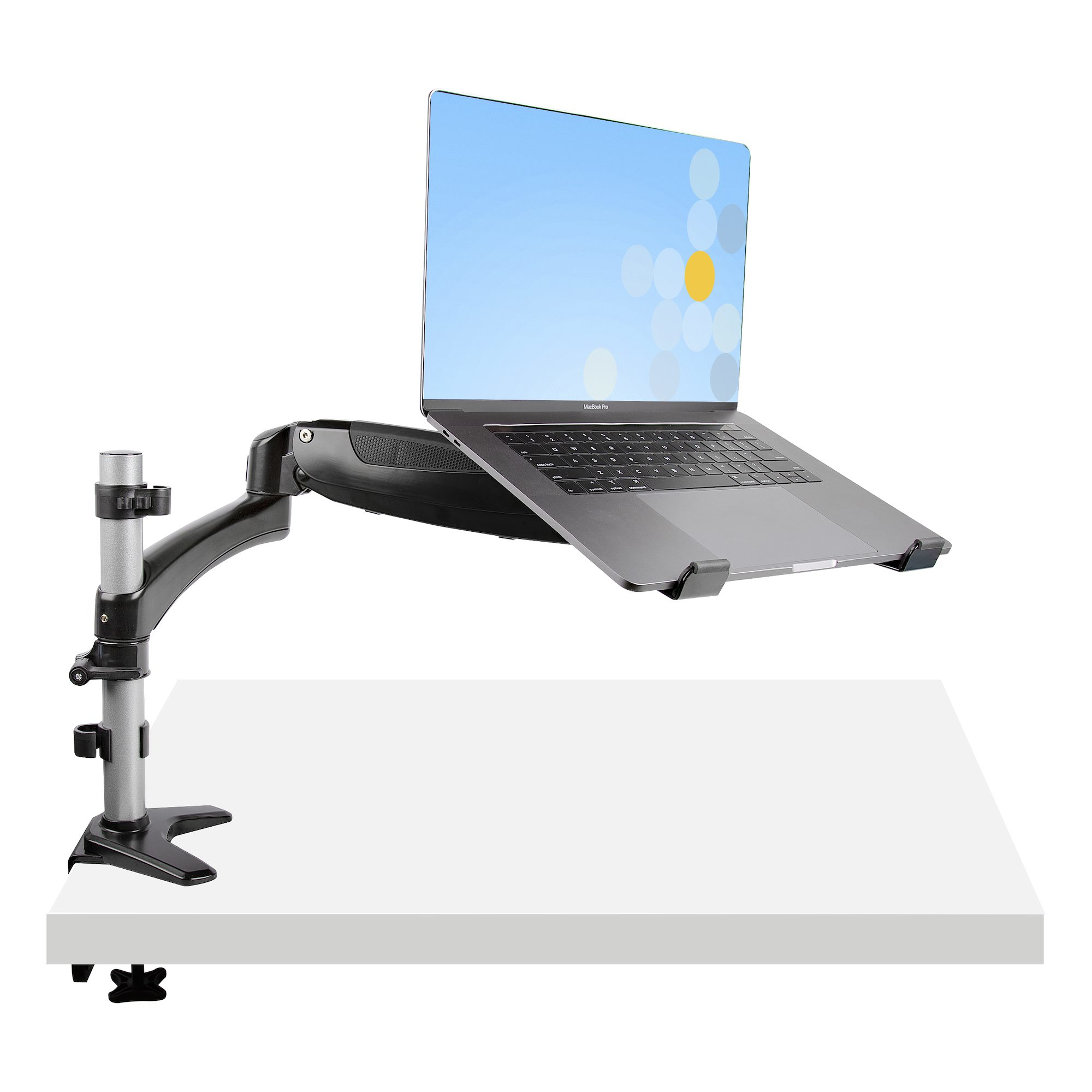 Aluminium - Réglable en hauteur, support full motion à deux bras, support d'ordinateur  portable