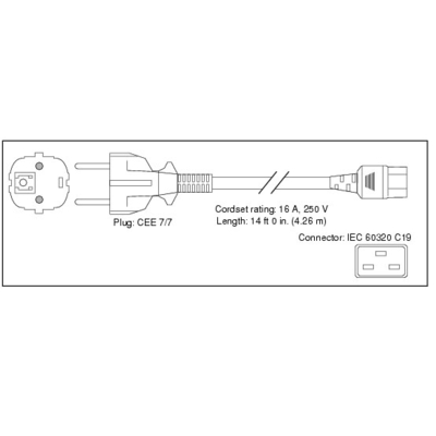 CORDON D'ALIMENTATION TRIPOLAIRE PC CEE7 / C5 NOIR 3.0m