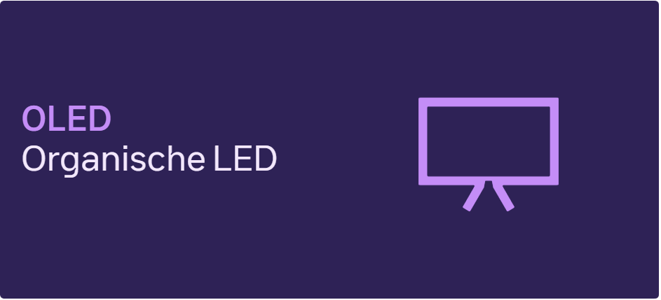 banner met tekst op OLED - Organische LED en een computerpictogram