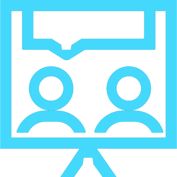 blue digital meeting icon