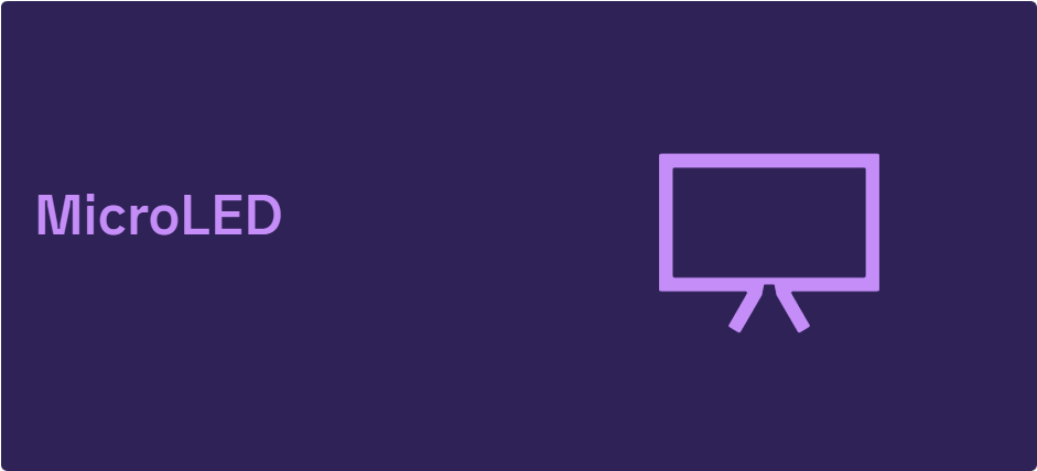 banner met microLED-tekst en computerpictogram op