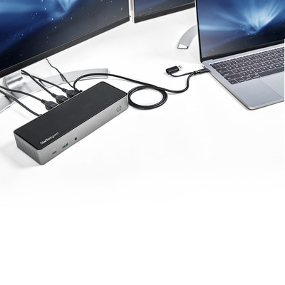 StarTech.com Dock USB-C USB-A - Station d'Accueil USB 3.0 Hybride  Universelle pour PC Portable USB-C ou USB-A - Double Écran 4K 60Hz  HDMI/DisplayPort - 6x USB-A, GbE - Windows/Mac (DK30A2DHUUE) - station