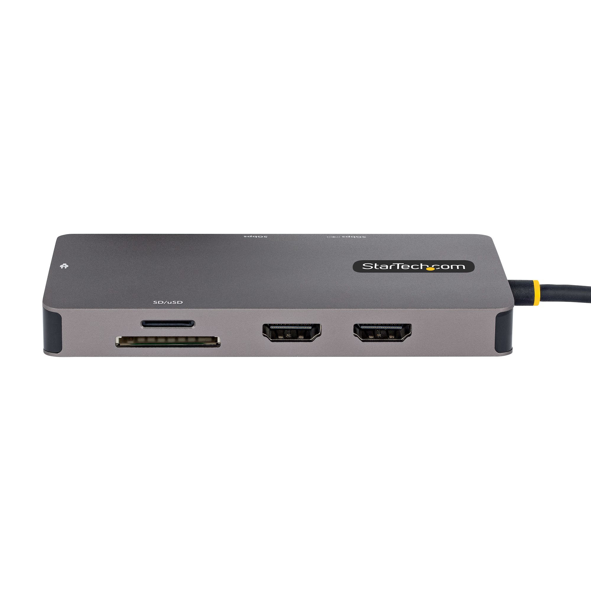 USB C Multiport Adapter - USB-C Mini Travel Dock W/ 4K HDMI Or 1080p VGA - 3x USB 3.0 Hub, SD, GbE, Audio, 100W PD Pass-Through - Portable Docking Station For Laptop Tablet 2