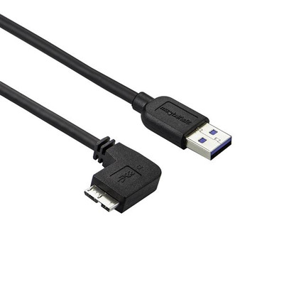 Dollar herhaling Struikelen StarTech.com Slanke Micro USB 3.0 kabel haaks naar links 1m (USB3AU1MLS)  kopen » Centralpoint