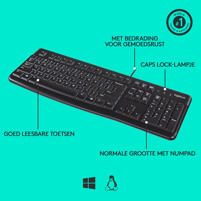 Logitech K120 Keyboard (920-002508) kopen Centralpoint