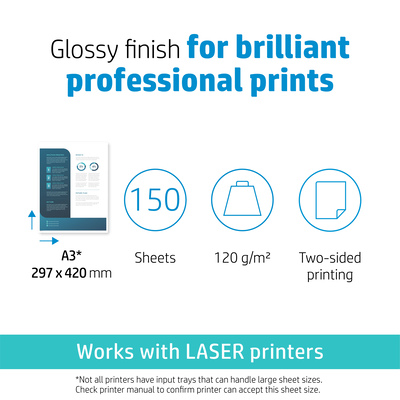 HP Everyday Business Paper | Glossy Laser | 8.5x11 | 150 Sheets
