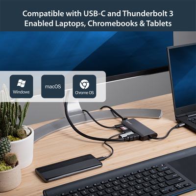 StarTech.com Adaptateur Multiport USB-C - Mini Dock USB-C avec HDMI 4K, 3x  USB 3.0 Hub, SD/SDHC, GbE, 60W PD 3.0 Pass-Through - Station d'Accueil USB-C  pour PC Portable Type-C/Thunderbolt 3 sur