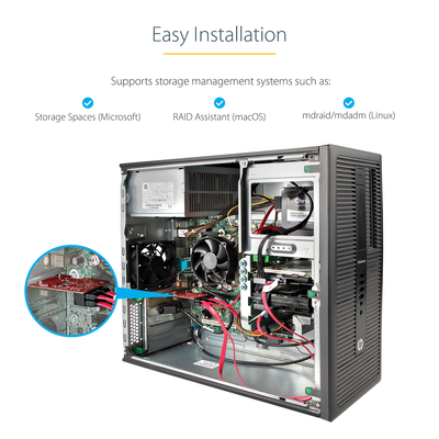 STARTECH 4 Port SATA PCIe Kaart, PCI Express SATA Uitbreidingskaart